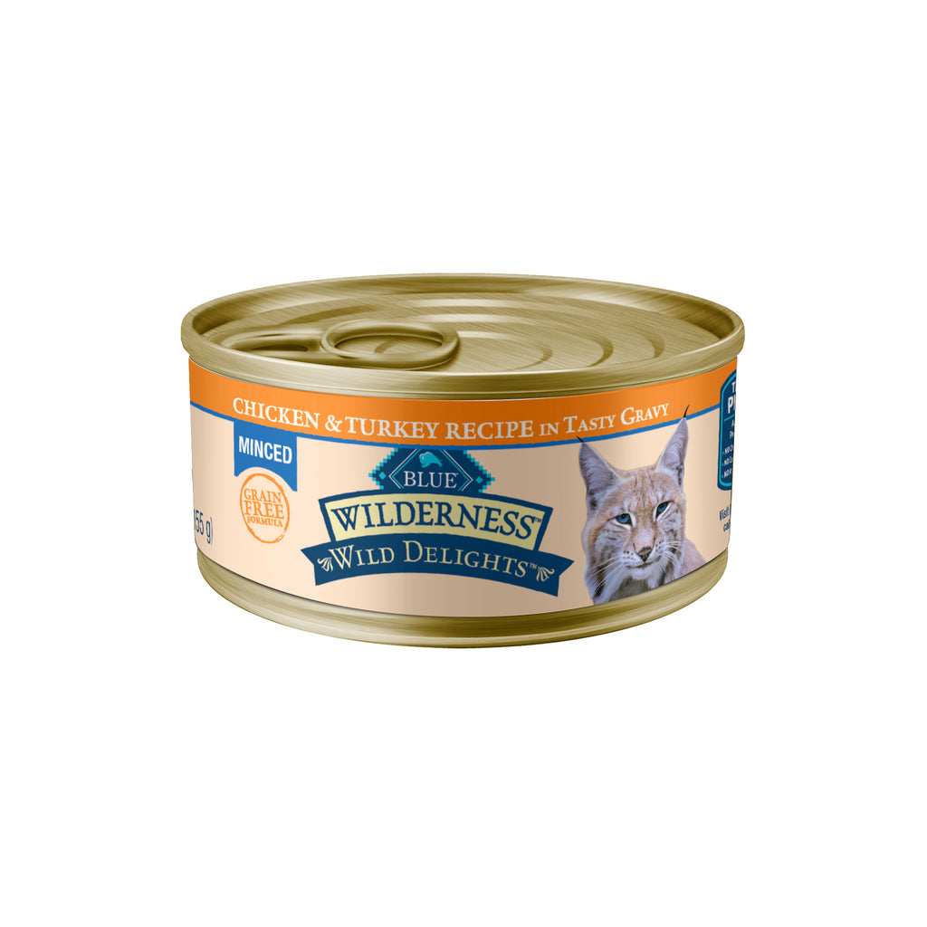 Blue Buffalo Wilderness Adult Minced Chicken & Turkey Wet Cat Food Case