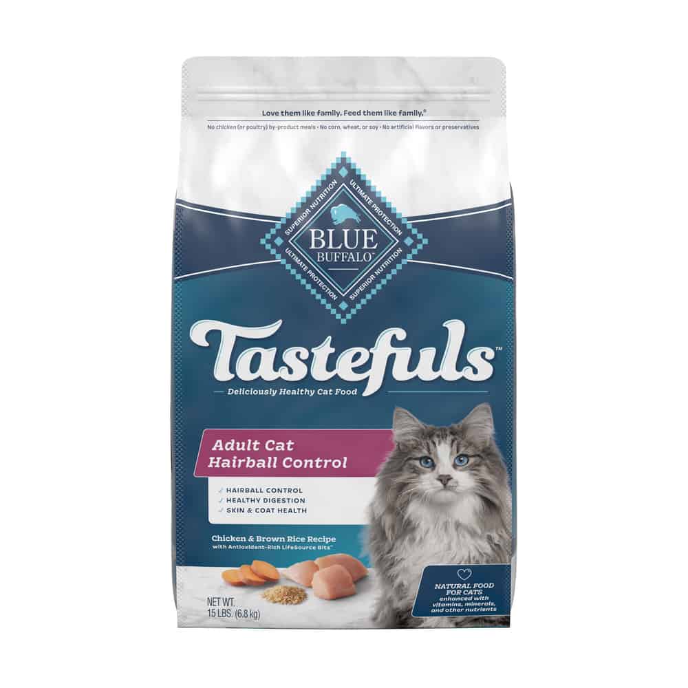 Blue Buffalo Tastefuls Adult Cat Food: Hairball Control, Real Chicken, Brown Rice