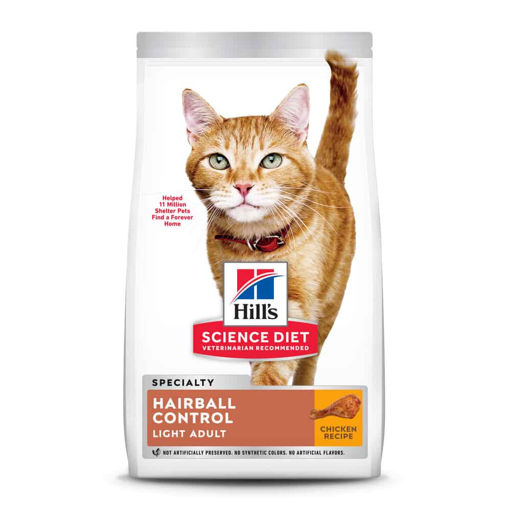 Hill's Science Diet Adult Light Hairball Control Dry Cat Food Chicken