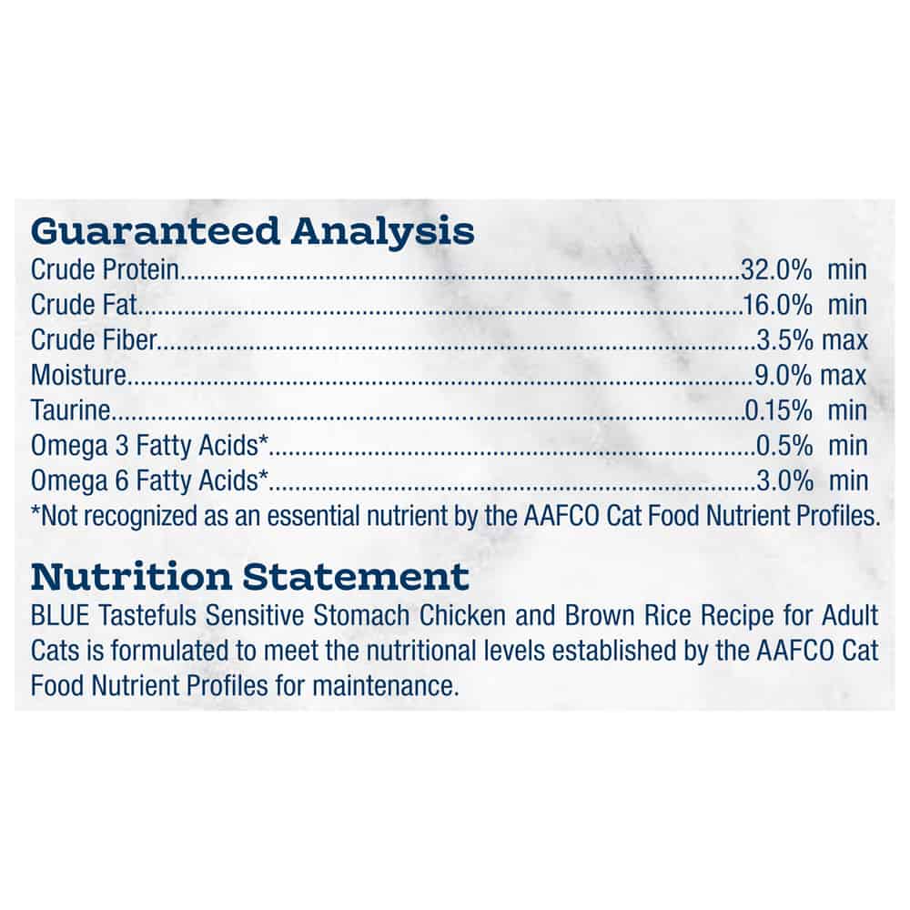 Blue Buffalo Tastefuls Adult Cat Sensitive Stomach Chicken & Brown Rice Recipe