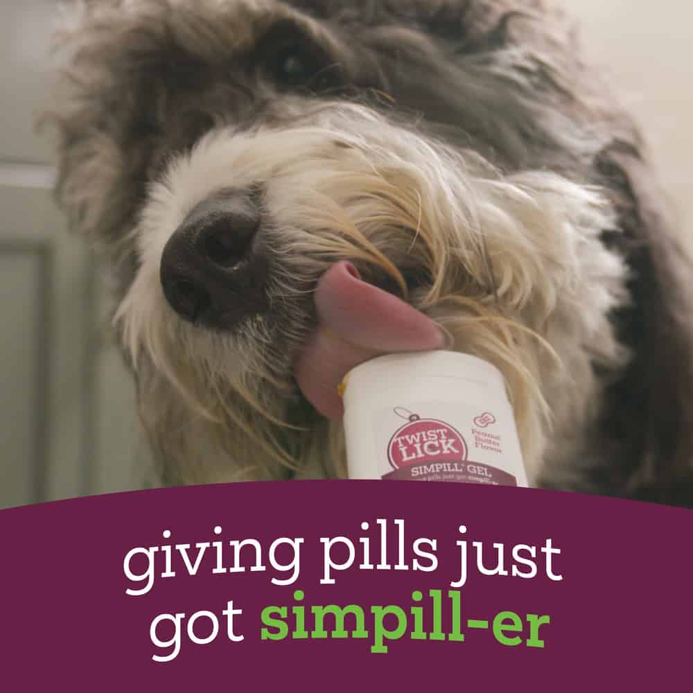 Vetality Twist + Lick SimPill Peanut Butter Dog Pill Gel, 2.3 oz, Mess-Free Medication Treatment
