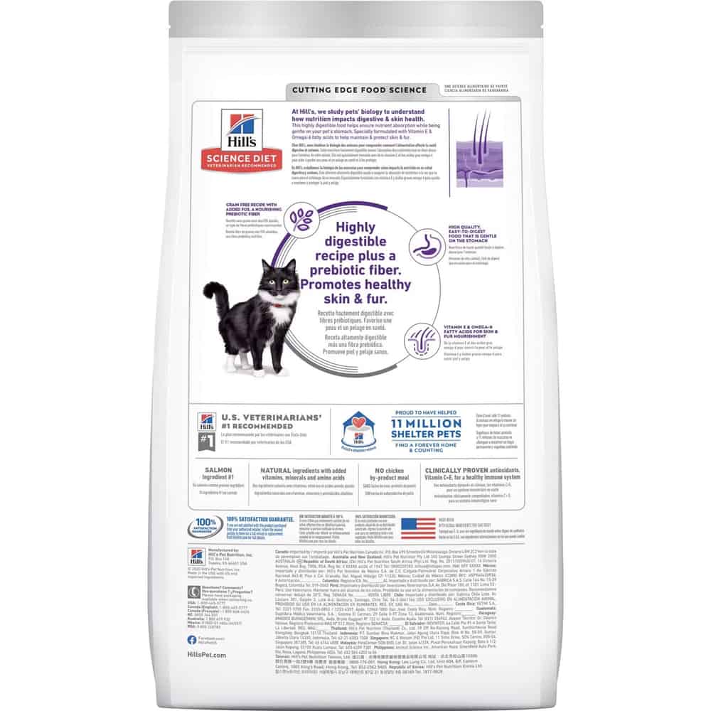 Hill's Science Diet Adult Sensitive Stomach Skin Grain-Free Salmon Dry Cat Food