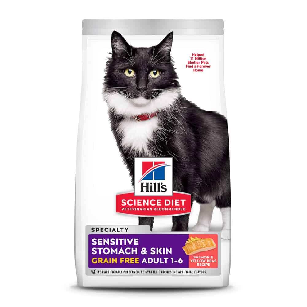 Hill's Science Diet Adult Sensitive Stomach Skin Grain-Free Salmon Dry Cat Food