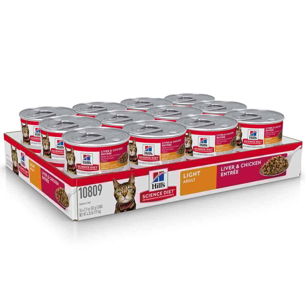 Hill's Science Diet Adult Light Liver Chicken Wet Cat Food 5.5oz 24-Pack