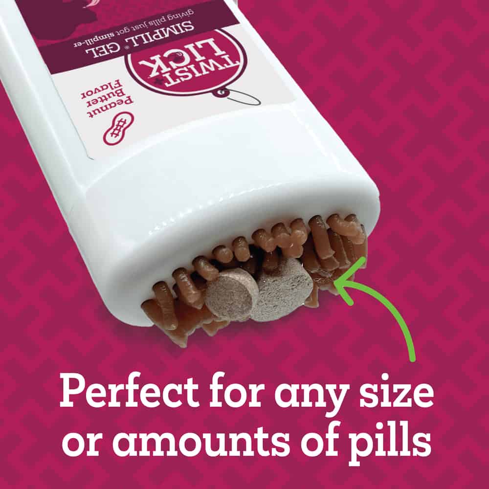 Vetality Twist + Lick SimPill Peanut Butter Dog Pill Gel, 2.3 oz, Mess-Free Medication Treatment