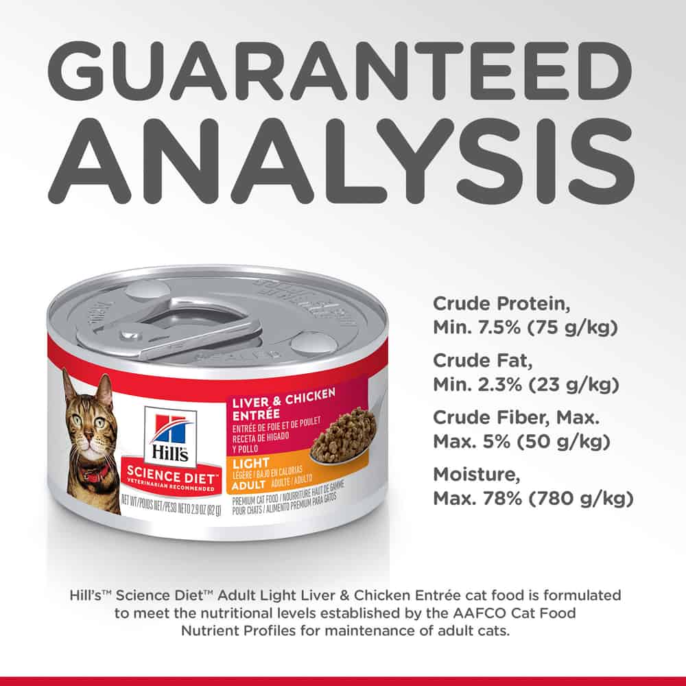 Hill's Science Diet Adult Light Liver Chicken Wet Cat Food 5.5oz 24-Pack