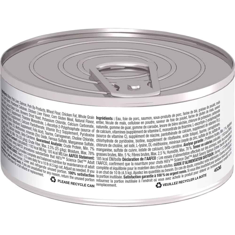 Hill's Science Diet Adult Savory Salmon Wet Cat Food, 24-Count 5.5oz Cans