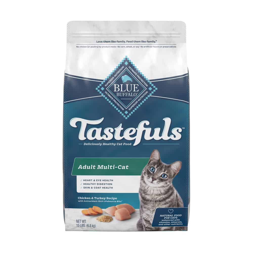 Blue Buffalo Tastefuls Adult Multi-Cat Chicken & Turkey Dry Food 15lb Bag