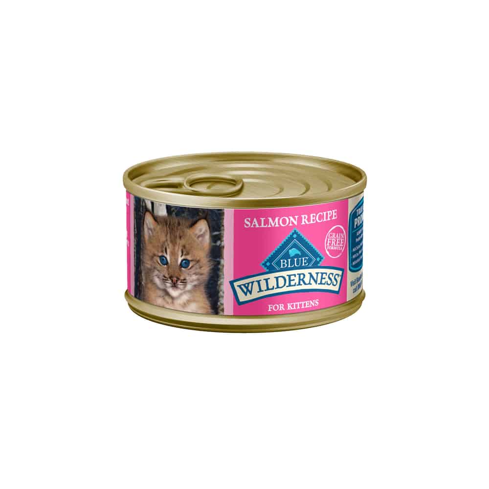 Blue Buffalo Wilderness Kitten Salmon Recipe High-Protein Wet Cat Food 3oz Case-24