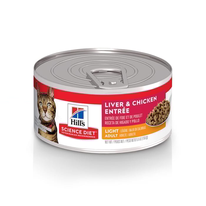 Hill's Science Diet Adult Light Liver Chicken Wet Cat Food 5.5oz 24-Pack