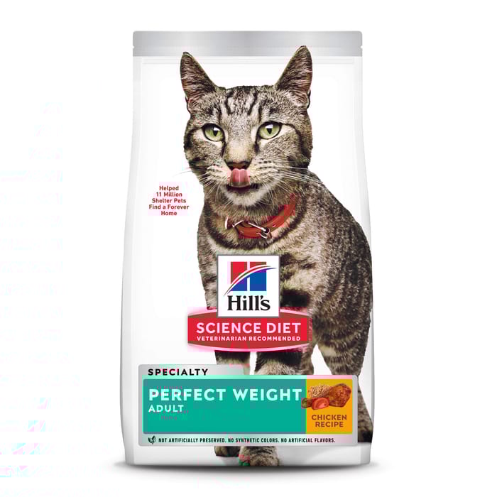 Hill's Science Diet Adult Perfect Weight Chicken Recipe Dry Cat Food for Optimal Health