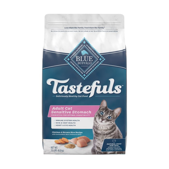 Blue Buffalo Tastefuls Adult Cat Sensitive Stomach Chicken & Brown Rice Recipe
