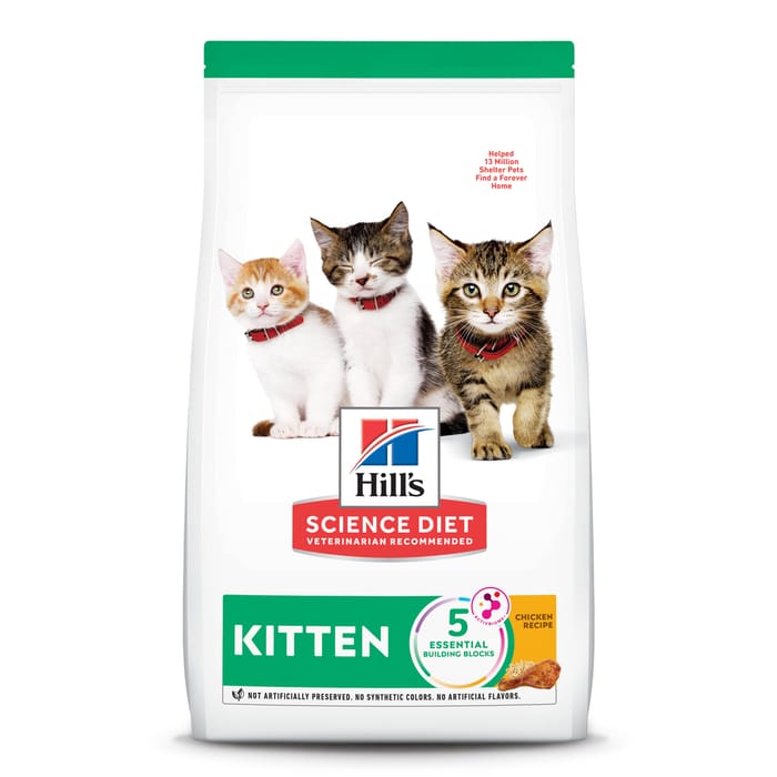 Hill's Science Diet Kitten Dry Cat Food: Chicken for Healthy Growth & Brain