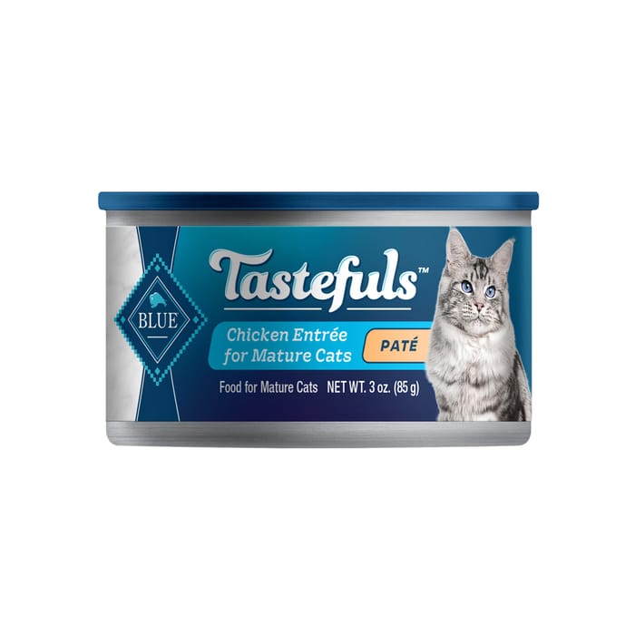 Blue Buffalo Tastefuls Mature Pate Chicken Entree Wet Cat Food 3 oz Can 12-Pack