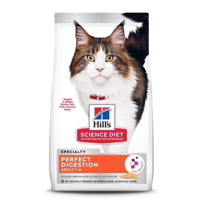 Hill's Science Diet Adult Perfect Digestion Salmon Dry Cat Food, 3.5 lb Bag