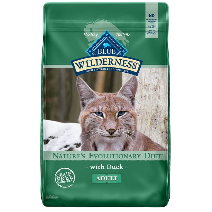 Blue Buffalo Wilderness Adult Grain-Free Dry Cat Food, Real Duck, 11 lb