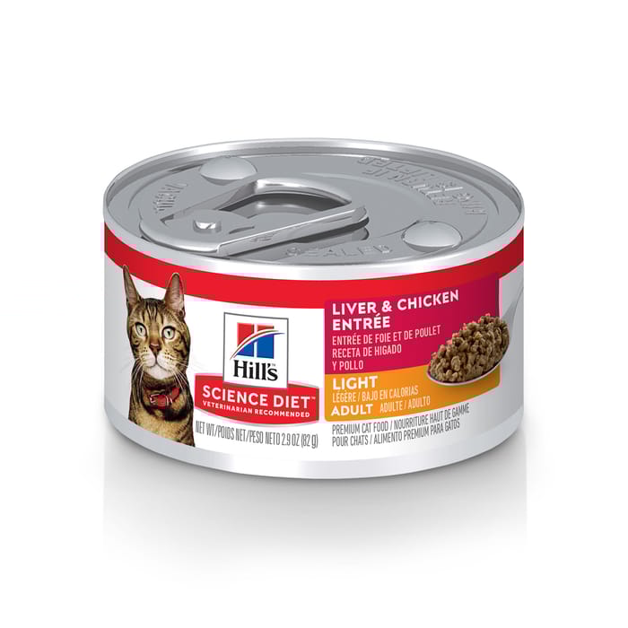 Hill's Science Diet Adult Light Liver Chicken Wet Cat Food 5.5oz 24-Pack